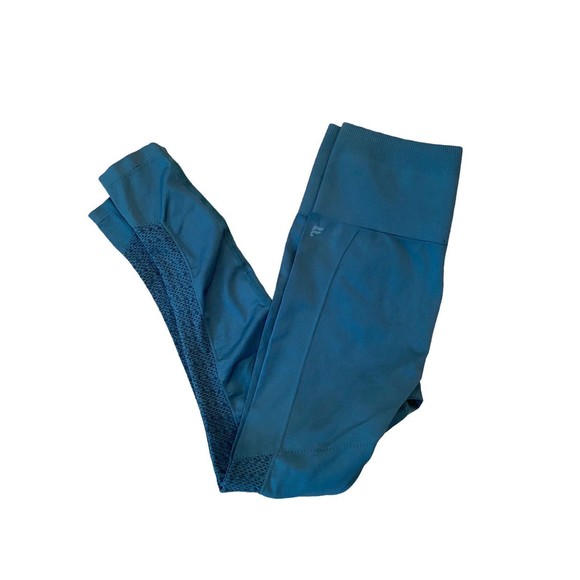 Fabletics Small Green Compression Perforated Leggings SYNC Stretch Athletic - Picture 1 of 6
